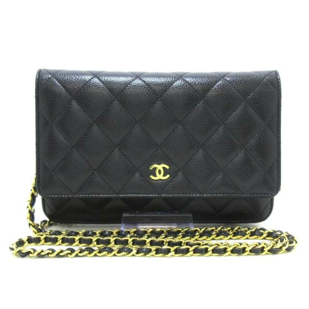 CHANEL(シャネル)のCHANEL(シャネル) 財布美品  マトラッセ AP0250 黒 チェーンウォレット/ゴールド金具 キャビアスキン レディースのファッション小物(財布)の商品写真