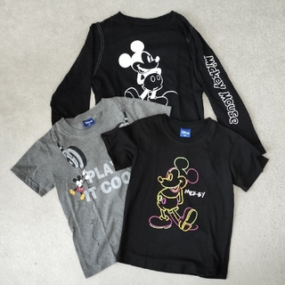 Disney - ミッキーTシャツ＆ロンT　3枚セット　130