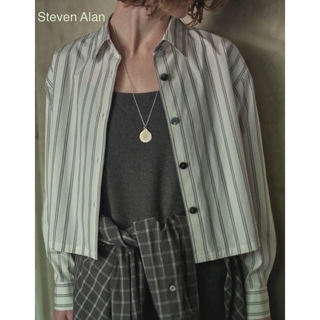 スティーブンアラン(steven alan)の【Steven Alan】ストライプ クロップド シャツ OFF WHITE(シャツ/ブラウス(長袖/七分))