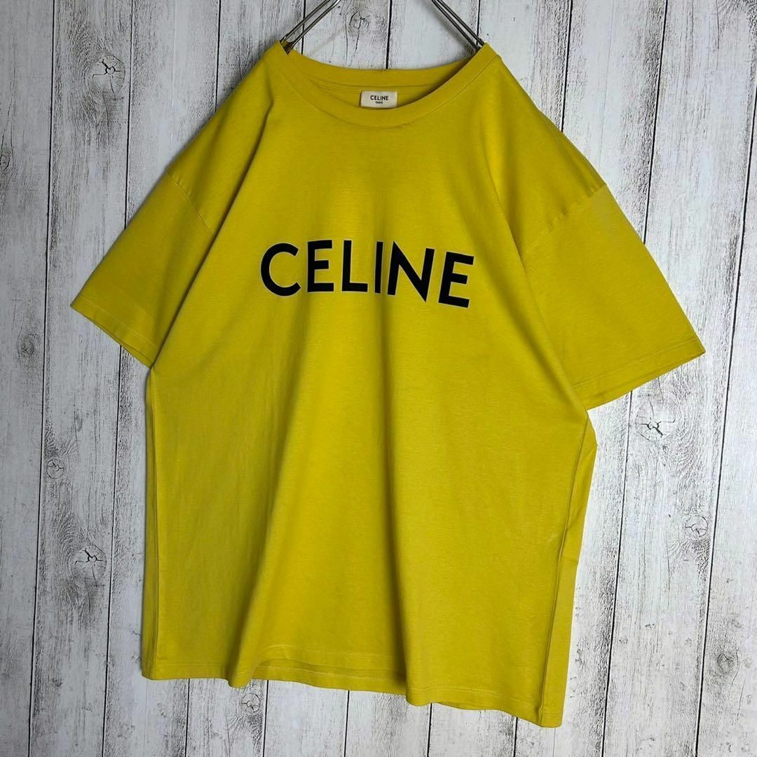 celine(セリーヌ)の【希少カラー】セリーヌ☆ビッグロゴ入りTシャツ イエロー 即完売モデル メンズのトップス(Tシャツ/カットソー(半袖/袖なし))の商品写真