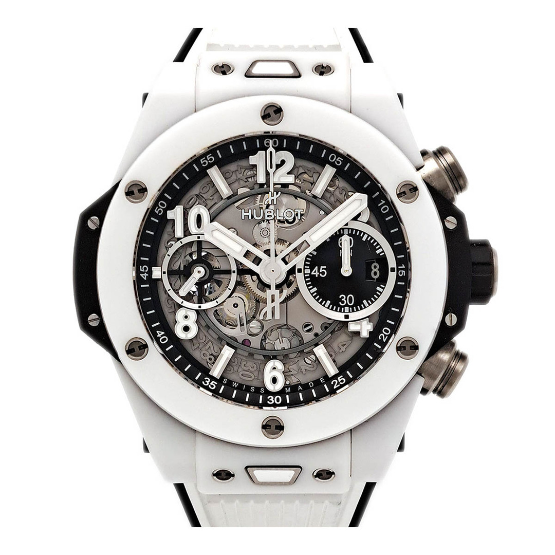 HUBLOT(ウブロ)のウブロ ビッグバン ウニコ ホワイトセラミック 441.HX.1171.RX 自動巻き セラミック メンズ HUBLOT 【中古】 【時計】 メンズの時計(腕時計(アナログ))の商品写真