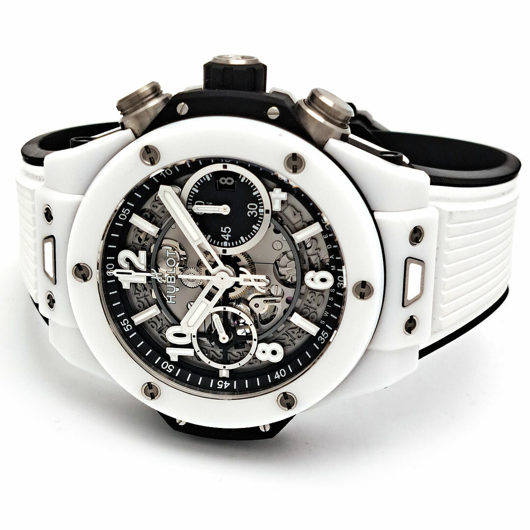 HUBLOT(ウブロ)のウブロ ビッグバン ウニコ ホワイトセラミック 441.HX.1171.RX 自動巻き セラミック メンズ HUBLOT 【中古】 【時計】 メンズの時計(腕時計(アナログ))の商品写真