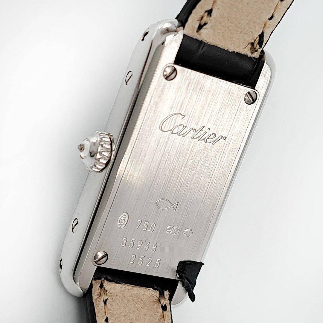 Cartier(カルティエ)のカルティエ タンク アロンジェ ラニエール ダイヤベゼル WB302651 クオーツ ホワイトゴールド レディース CARTIER 【中古】 【時計】 レディースのファッション小物(腕時計)の商品写真
