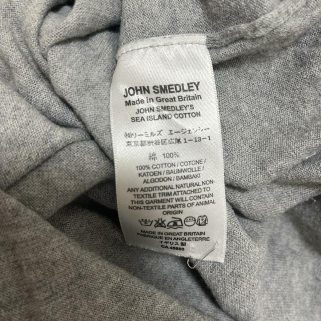 JOHN SMEDLEY(ジョンスメドレー)のJOHN SMEDLEY(ジョンスメドレー) 半袖カットソー サイズM レディース - グレー×ダークネイビー クルーネック レディースのトップス(カットソー(半袖/袖なし))の商品写真