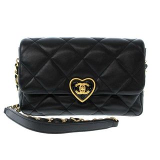 CHANEL - CHANEL(シャネル) ショルダーバッグ レディース シングルフラップマトラッセ AS3986 黒 ハート/ゴールド金具 ラムスキン