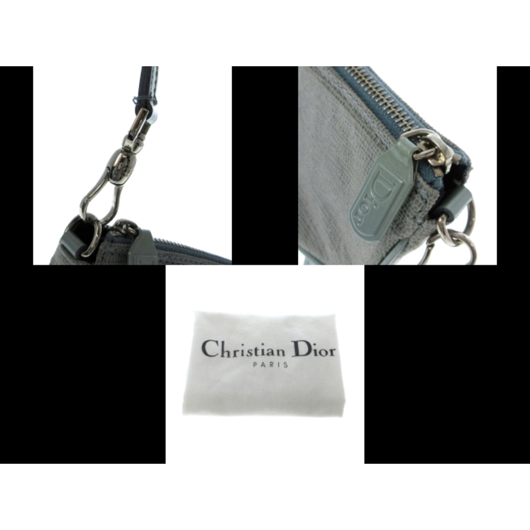 Christian Dior(クリスチャンディオール)のDIOR/ChristianDior(ディオール/クリスチャンディオール) ハンドバッグ レディース サドルポーチ ライトブルー スエード×エナメル（レザー） レディースのバッグ(ハンドバッグ)の商品写真