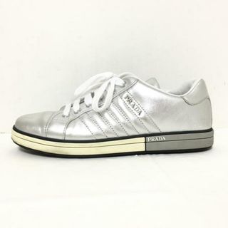 PRADA(プラダ) スニーカー 38 レディース - 1E886L シルバー インソール取外し可 レザー