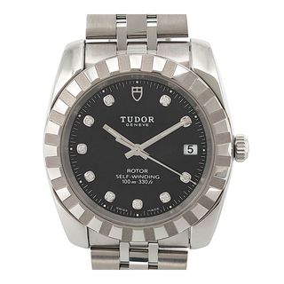 チュードル(Tudor)のチューダー クラシック デイト 10Pダイヤモンド 21010 自動巻き ステンレススティール メンズ TUDOR 【中古】 【時計】(腕時計(アナログ))