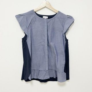 MACKINTOSH PHILOSOPHY(マッキントッシュフィロソフィー) ノースリーブシャツブラウス サイズ38 L レディース - ネイビー×黒×白 ストライプ