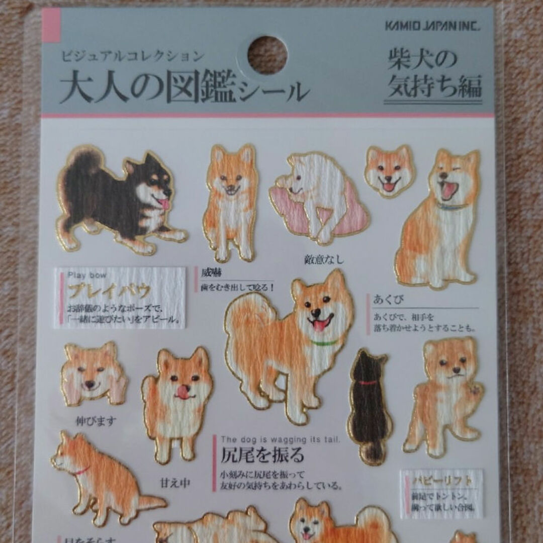 カミオジャパン(カミオジャパン)の大人の図鑑シール 柴犬の気持ち編 インテリア/住まい/日用品の文房具(シール)の商品写真