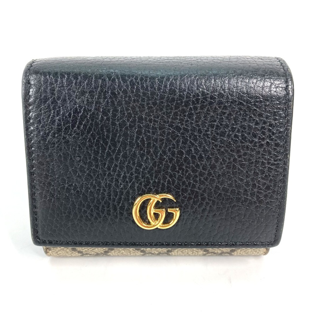 Gucci(グッチ)のグッチ GUCCI GGマーモント 598587 GGスプリーム コンパクトウォレット 2つ折り財布 レザー/PVC ベージュ レディースのファッション小物(財布)の商品写真