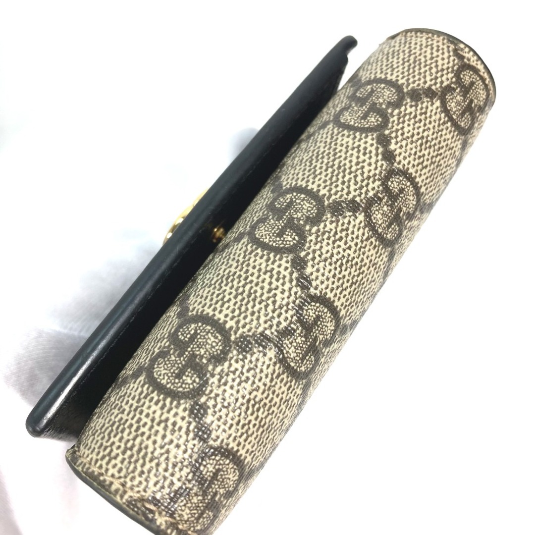 Gucci(グッチ)のグッチ GUCCI GGマーモント 598587 GGスプリーム コンパクトウォレット 2つ折り財布 レザー/PVC ベージュ レディースのファッション小物(財布)の商品写真