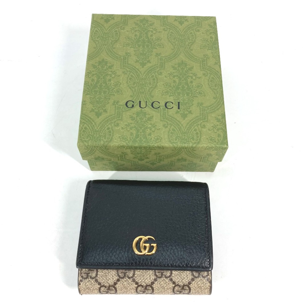 Gucci(グッチ)のグッチ GUCCI GGマーモント 598587 GGスプリーム コンパクトウォレット 2つ折り財布 レザー/PVC ベージュ レディースのファッション小物(財布)の商品写真