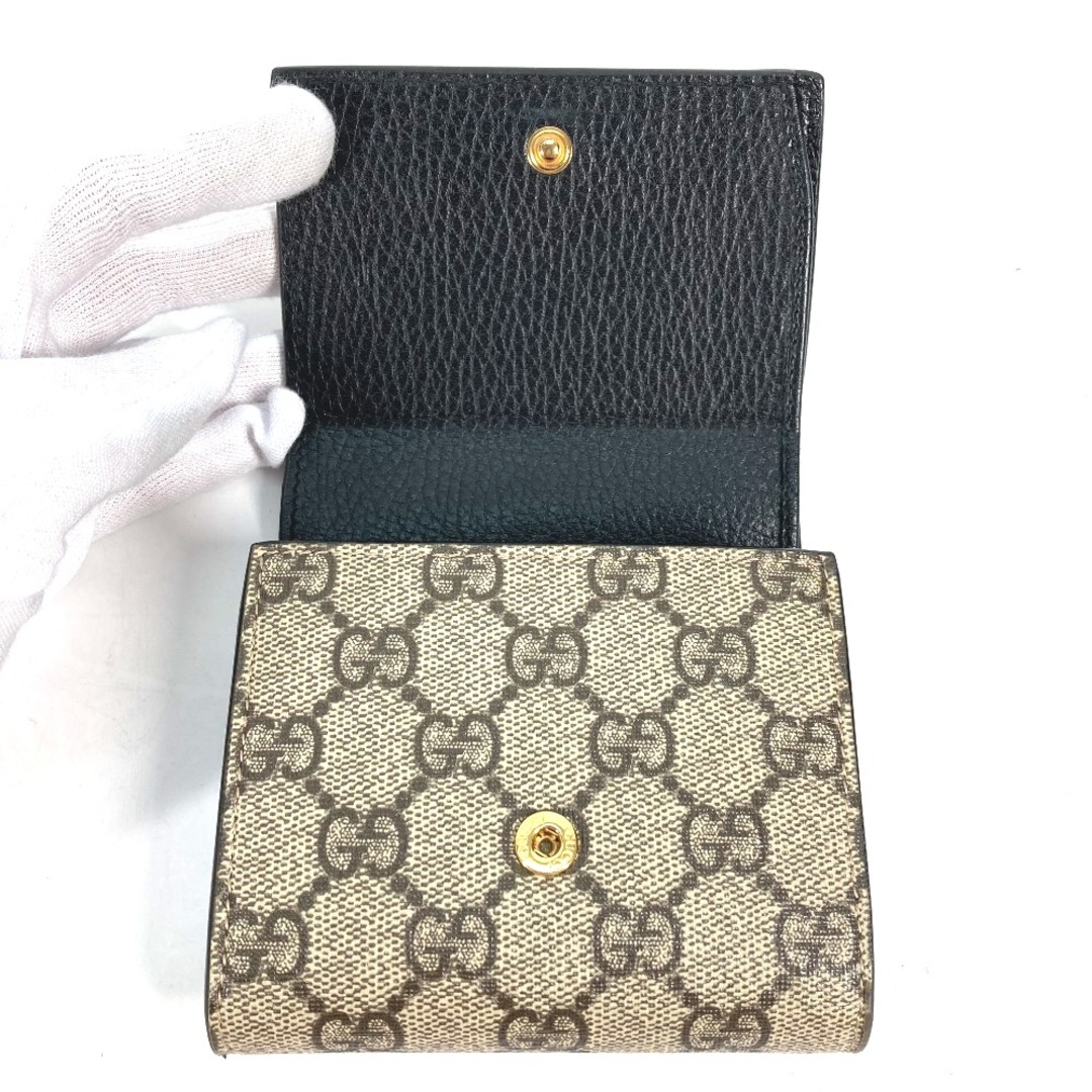 Gucci(グッチ)のグッチ GUCCI GGマーモント 598587 GGスプリーム コンパクトウォレット 2つ折り財布 レザー/PVC ベージュ レディースのファッション小物(財布)の商品写真