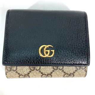 グッチ(Gucci)のグッチ GUCCI GGマーモント 598587 GGスプリーム コンパクトウォレット 2つ折り財布 レザー/PVC ベージュ(財布)