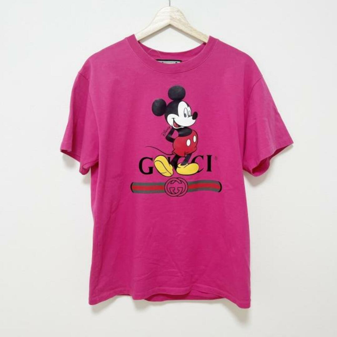 Gucci(グッチ)のGUCCI(グッチ) 半袖Tシャツ メンズ - 565806 ピンク×黒×マルチ クルーネック/Disneyコラボ メンズのトップス(Tシャツ/カットソー(半袖/袖なし))の商品写真