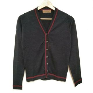 ジョンスメドレー(JOHN SMEDLEY)のJOHN SMEDLEY(ジョンスメドレー) カーディガン レディース - ダークグレー×レッド 長袖/ANAYI(カーディガン)