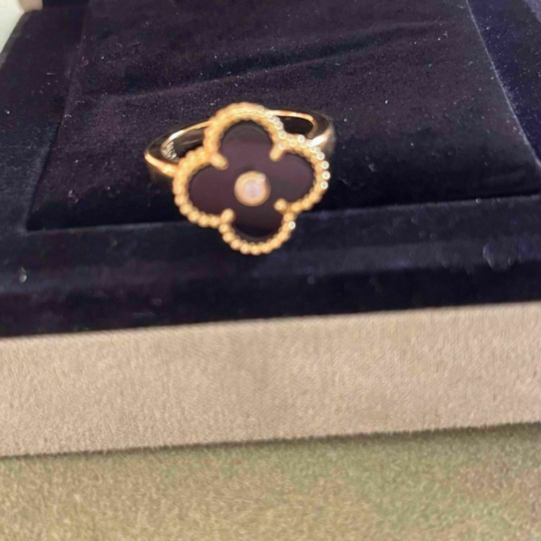 最高品質 モアサナイト　16号　リング指輪 　イエローゴールド　オニキス  レディースのアクセサリー(リング(指輪))の商品写真