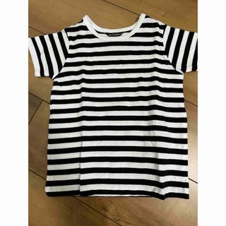 プチバトー(PETIT BATEAU)の水通しのみ　マリメッコ    4Y Tシャツ　ブラックボーダー(Tシャツ/カットソー)