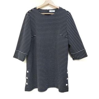 レリアン(leilian)のLeilian(レリアン) ワンピース サイズ17 XL レディース美品  - ダークネイビー×白 クルーネック/七分袖/ミニ/ボーダー(その他)