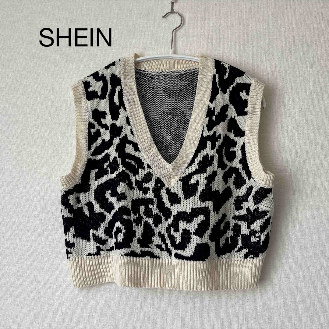 SHEIN(シーイン)の牛柄　ニットベスト レディースのトップス(ベスト/ジレ)の商品写真