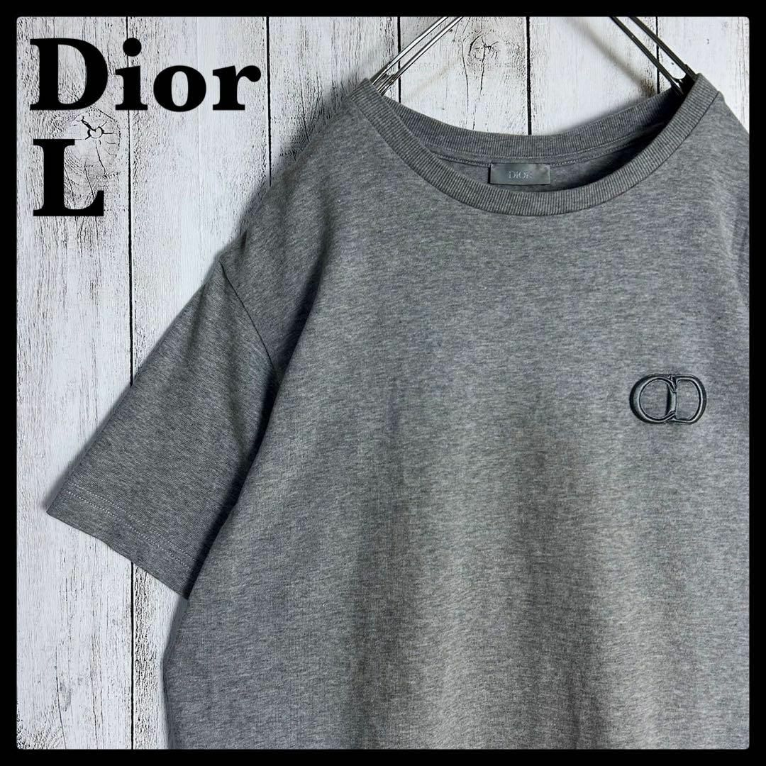 Christian Dior(クリスチャンディオール)の【定番モデル】ディオール☆刺繍CDロゴ入りTシャツ グレー ワンポイントロゴ メンズのトップス(Tシャツ/カットソー(半袖/袖なし))の商品写真