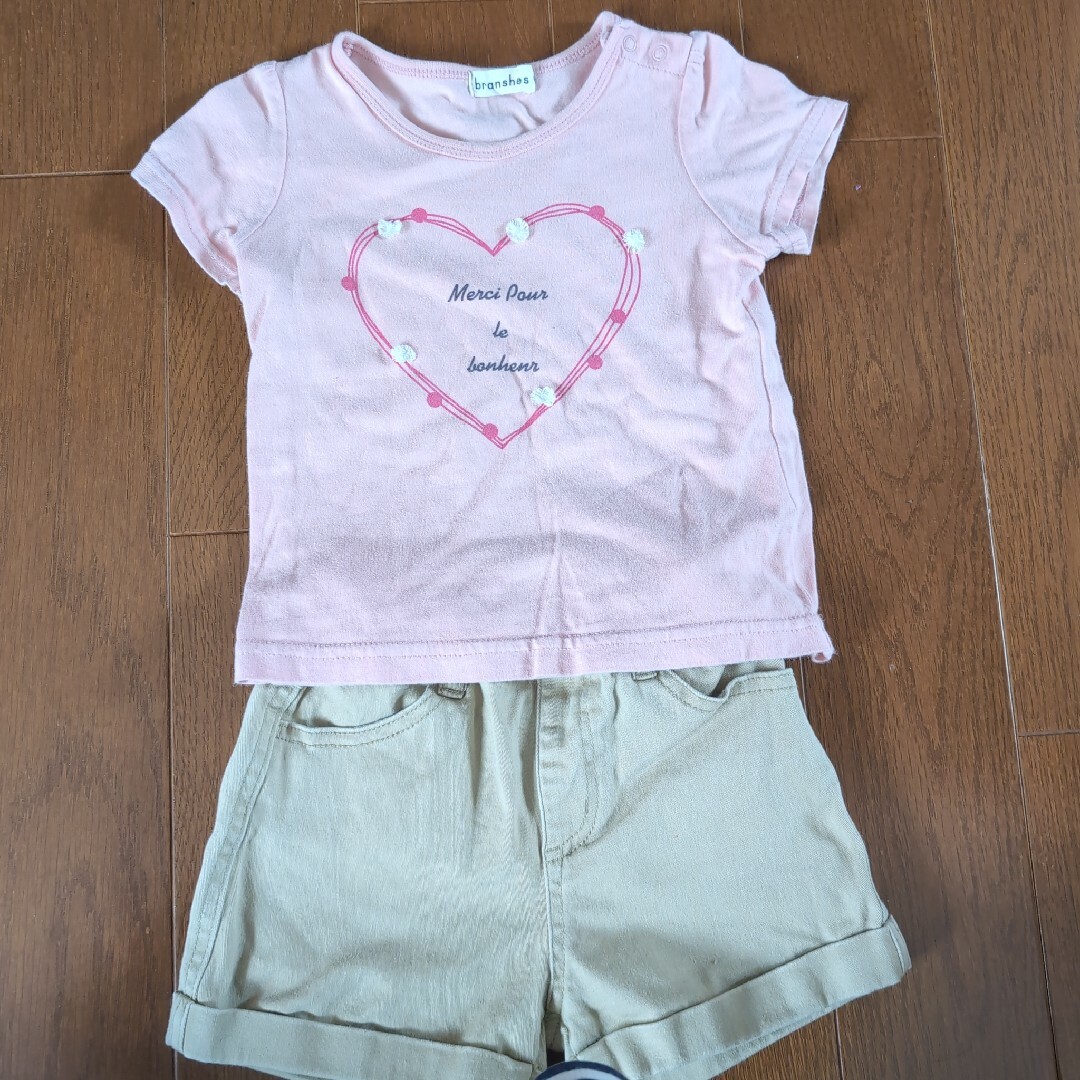 Branshes(ブランシェス)のブランシェス　上下セット　９０ キッズ/ベビー/マタニティのキッズ服女の子用(90cm~)(Tシャツ/カットソー)の商品写真