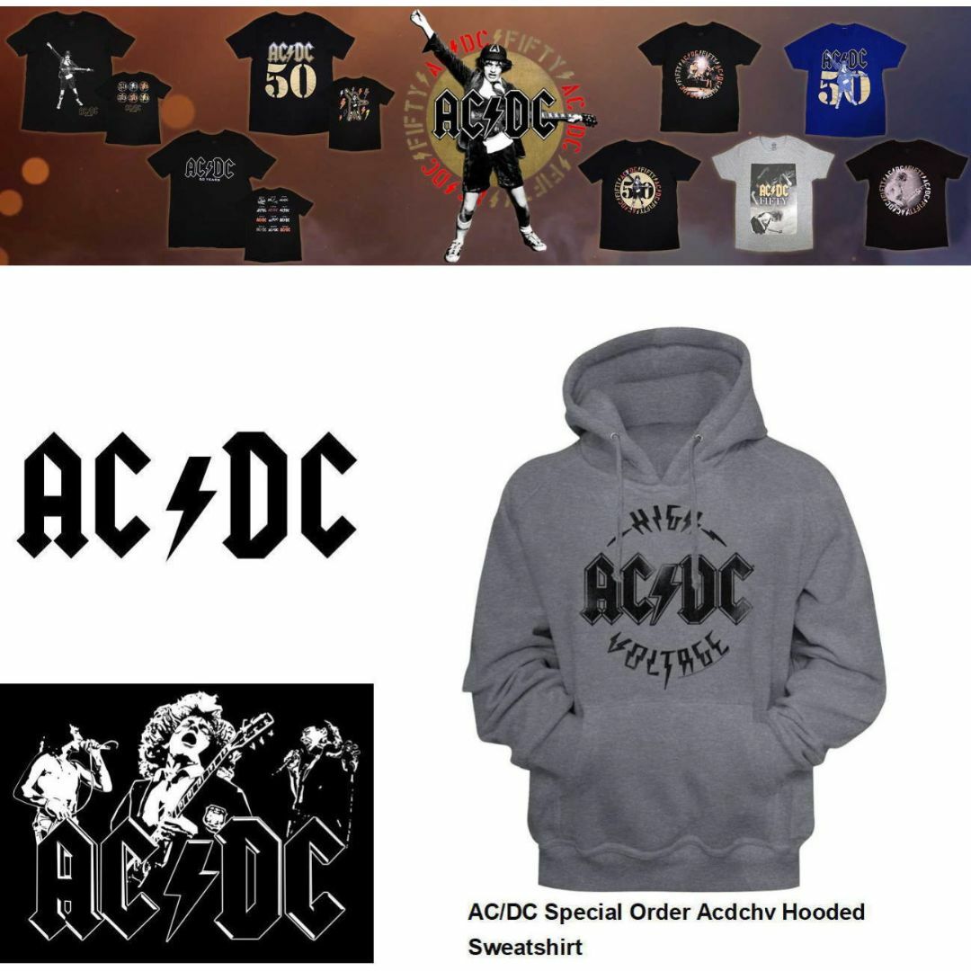  AC/DC エーシー・ディーシー ライセンスパーカー最新作 グレーL メンズのトップス(パーカー)の商品写真