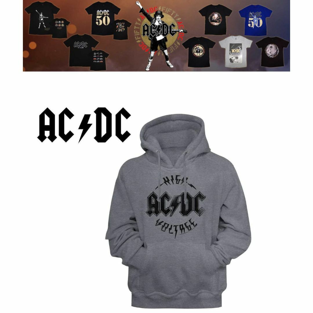  AC/DC エーシー・ディーシー ライセンスパーカー最新作 グレーL メンズのトップス(パーカー)の商品写真