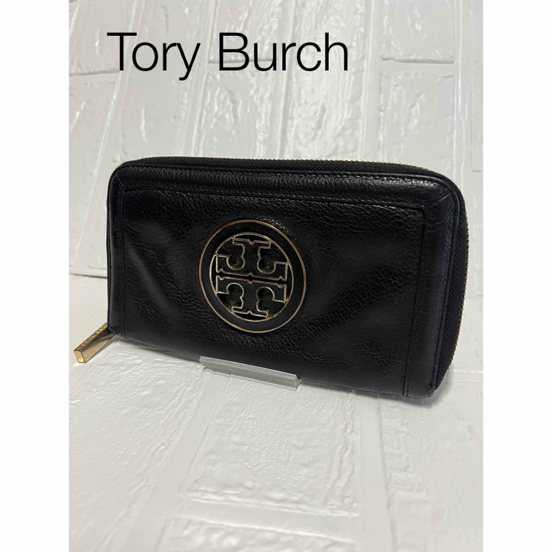 Tory Burch(トリーバーチ)のトリーバーチ 長財布 ラウンドファスナー レザー ロゴ ブラック レディースのファッション小物(財布)の商品写真