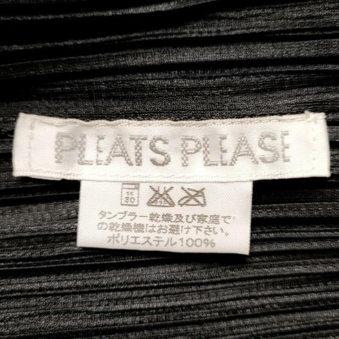 PLEATS PLEASE ISSEY MIYAKE(プリーツプリーズイッセイミヤケ)のPLEATS PLEASE(プリーツプリーズ) 半袖カットソー サイズ3 L レディース美品  - 黒 ハイネック/プリーツ レディースのトップス(カットソー(半袖/袖なし))の商品写真