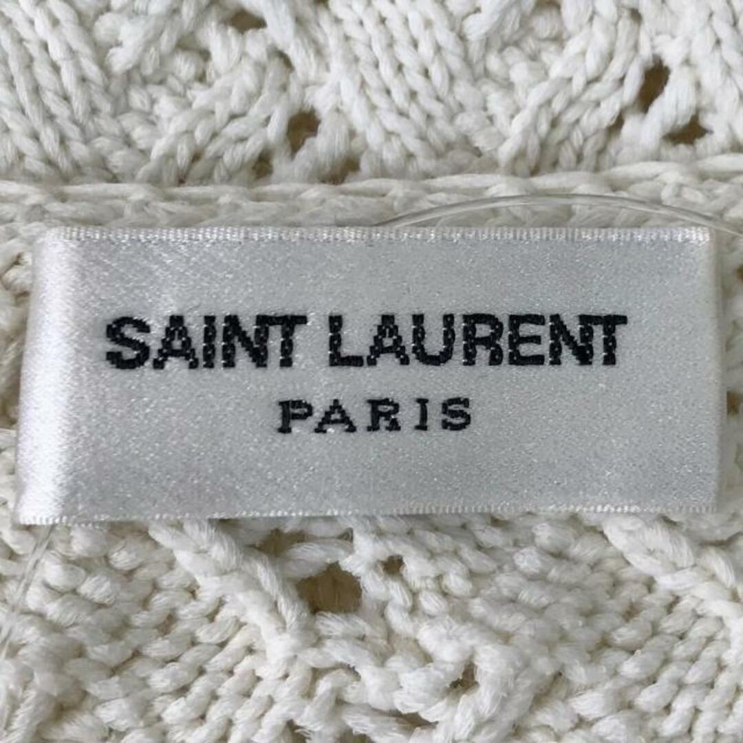 SAINT LAURENT PARIS(サンローランパリ) 七分袖セーター サイズS レディース - アイボリー ショート丈/透かし編み/サマーニット レディースのトップス(ニット/セーター)の商品写真