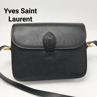 イヴサンローラン(Yves Saint Laurent)の未使用に近い✨イヴ・サンローラン　ショルダーバッグ　レザー　ブラック　黒(ショルダーバッグ)