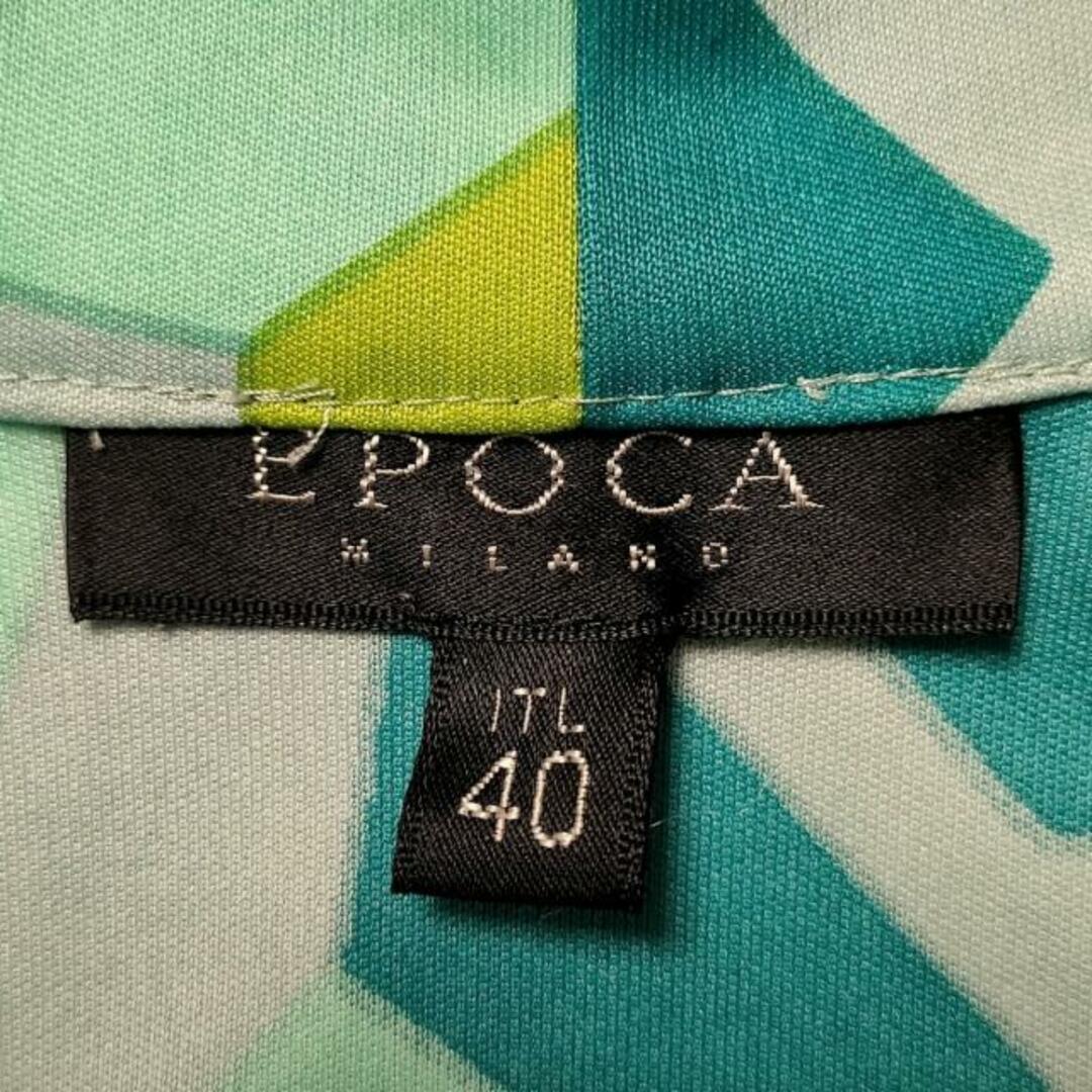 EPOCA(エポカ)のEPOCA(エポカ) ノースリーブシャツブラウス サイズ40 M レディース美品  - グリーン×イエローグリーン×ライトグリーン レディースのトップス(シャツ/ブラウス(半袖/袖なし))の商品写真