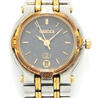 グッチ(Gucci)のGUCCI(グッチ) 腕時計 - 9000L レディース SS/留め具ゆがみあり ダークグレー(腕時計)