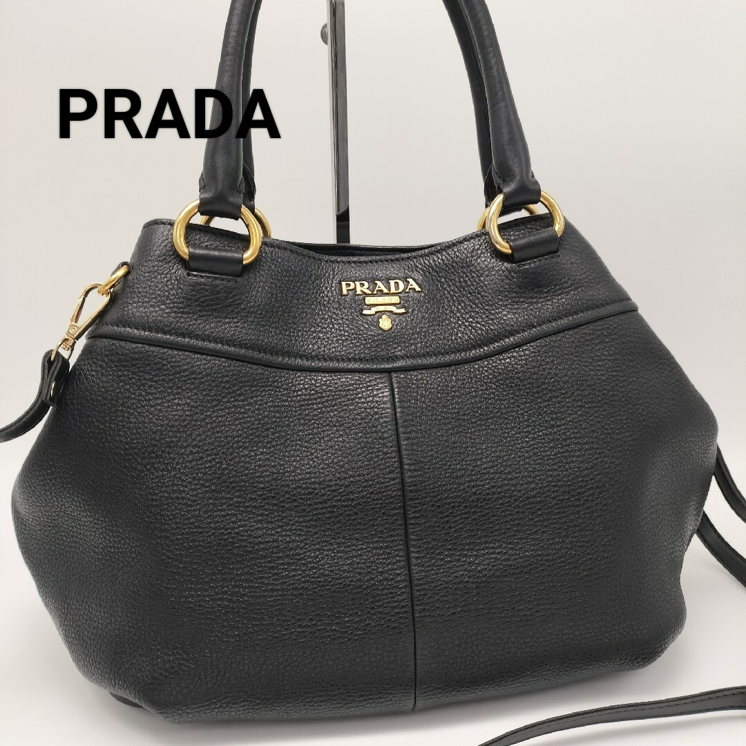 PRADA(プラダ)の極美品✨プラダ　2wayバッグ　ダークネイビー レディースのバッグ(トートバッグ)の商品写真