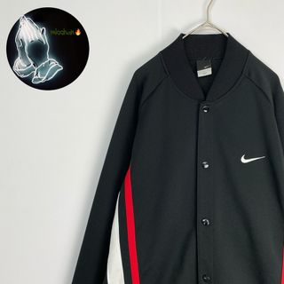 ナイキ(NIKE)の【トラックジャケット　異素材　シンプル　黒　白　赤】(その他)