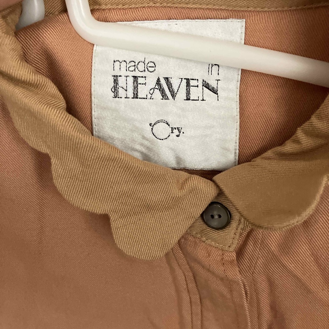 cry madein Heaven くすみピンクスカラップカラーシャツ　 レディースのトップス(シャツ/ブラウス(長袖/七分))の商品写真