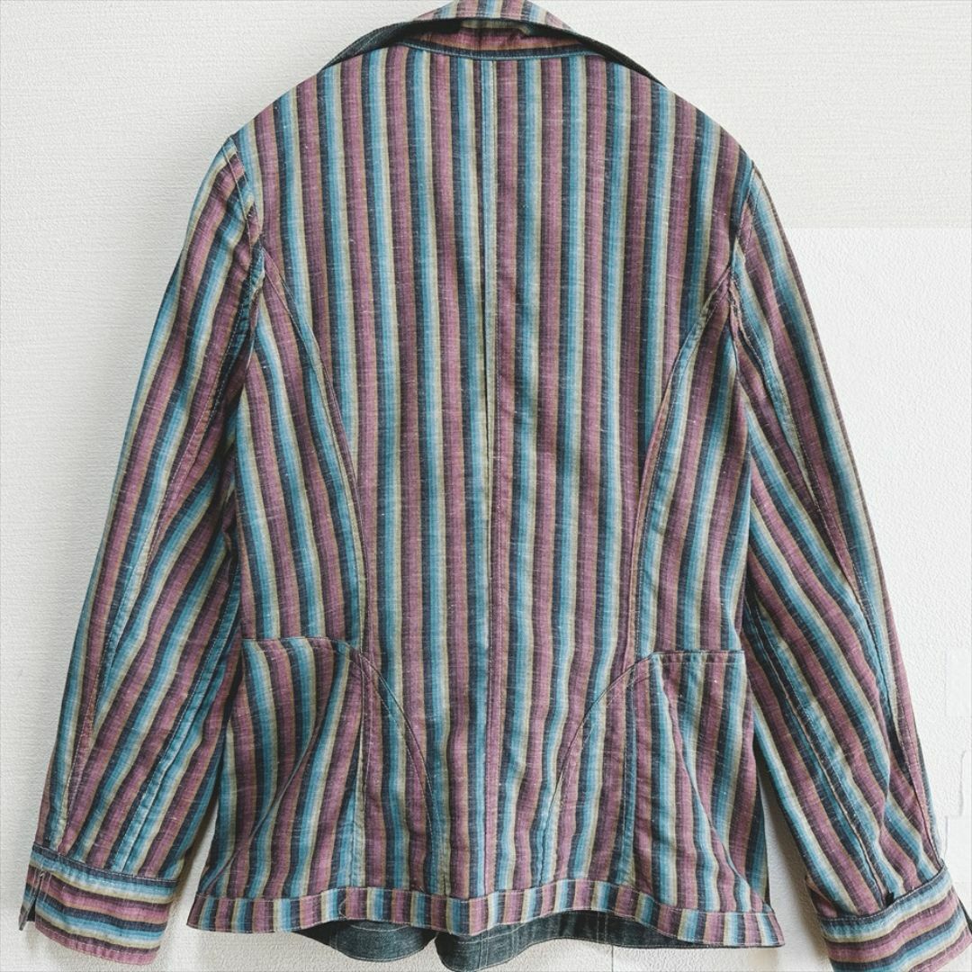 【Sans fin】サンスフィン リバーシブル リネン シャツジャケット レディースのジャケット/アウター(Gジャン/デニムジャケット)の商品写真