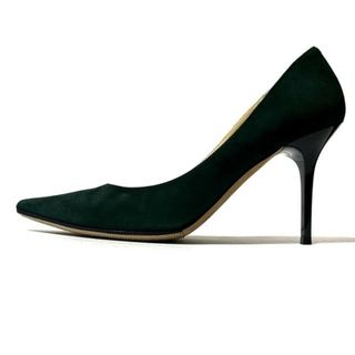 ジミーチュウ(JIMMY CHOO)のJIMMY CHOO(ジミーチュウ) パンプス 36 1/2 レディース美品  - ダークグリーン アウトソール張替済 スエード(ハイヒール/パンプス)