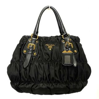 プラダ(PRADA)のPRADA(プラダ) トートバッグ ギャザーバッグ BN1792 黒 革タグ ナイロン×レザー(トートバッグ)