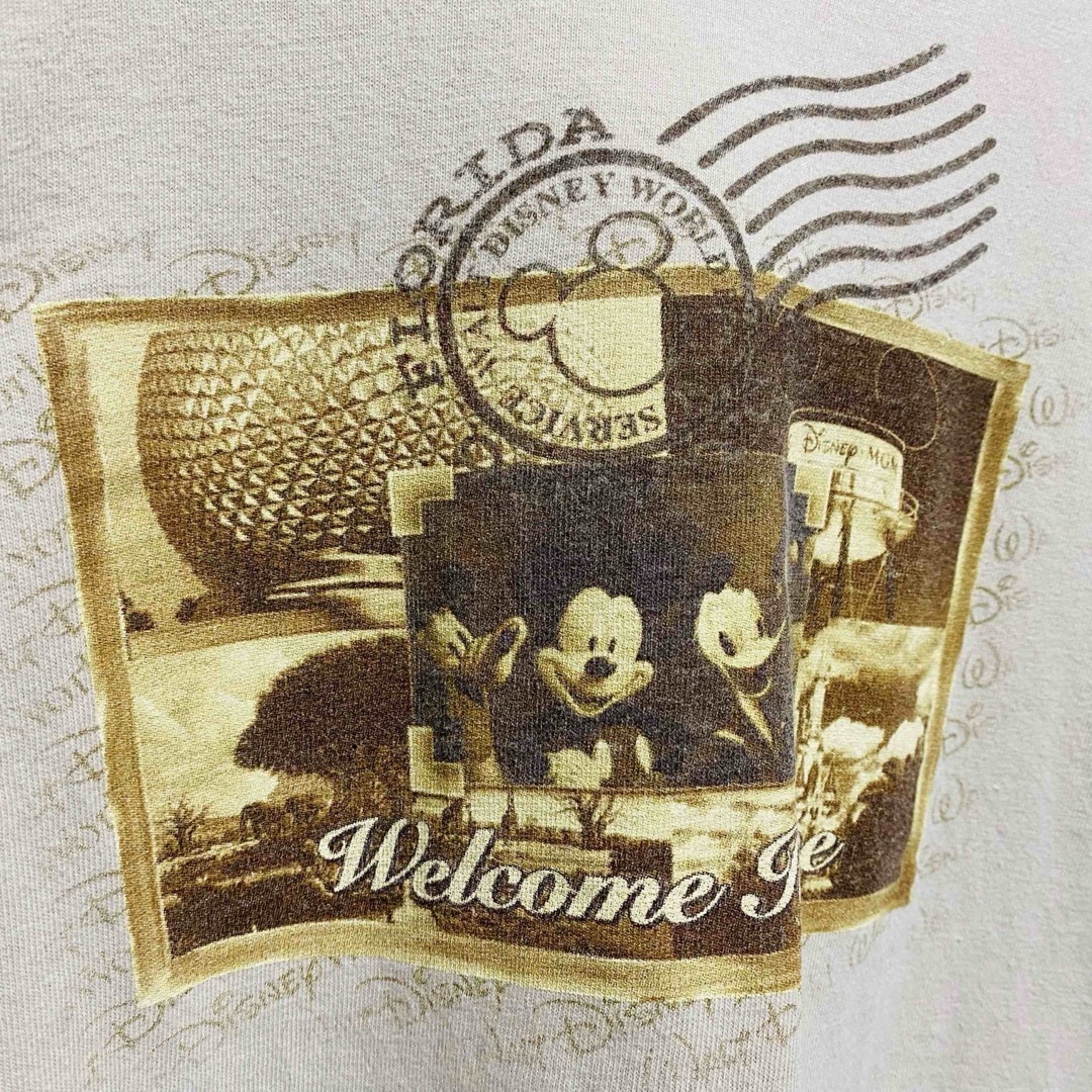 Disney(ディズニー)の一点物　90〜00年代ビンテージ ディズニー 切手デザイン　フォトTシャツ メンズのトップス(Tシャツ/カットソー(半袖/袖なし))の商品写真