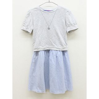 ファミリア(familiar)の【夏物 新入荷!】▲ファミリア/familiar▲140cm 半袖Tシャツ/半袖カットソー＆ノースリーブワンピースセット グレー×ブルー系【中古】子供服 キッズ kids ジュニア 女の子 夏 tops onepi 114042(ワンピース)