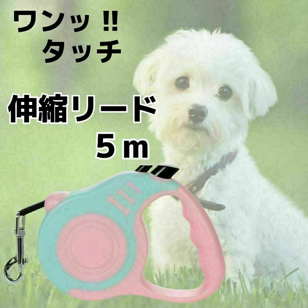 犬用リード 伸縮リード 巻き取り式 ドッグリード ペットリード  5m その他のペット用品(犬)の商品写真