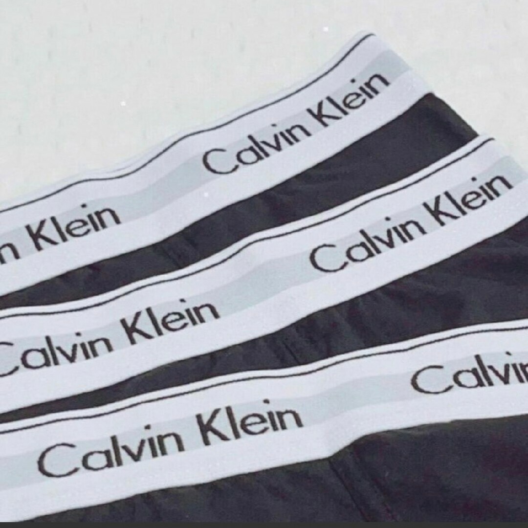 Calvin Klein(カルバンクライン)のカルバンクライン ボクサーパンツ Lサイズ ブラック 白ライン 黒 3枚セット メンズのアンダーウェア(ボクサーパンツ)の商品写真