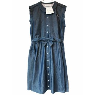 【夏物 新入荷!】新品 未使用品[ポンポネット/pom ponette]160cm 半袖シャツワンピース 紺 子供服 キッズ kids ジュニア 女の子 夏 onepi 214042