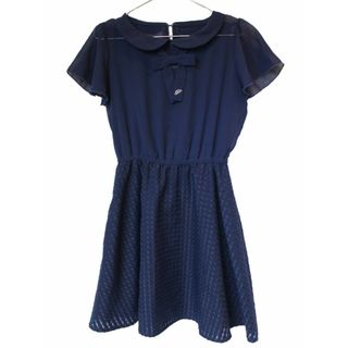 【夏物 新入荷!】[ポンポネット/pom ponette]150cm 半袖ワンピース 紺【中古】子供服 キッズ kids ジュニア 女の子 夏 onepi 214042