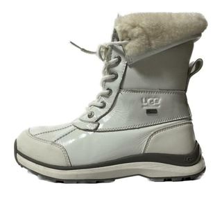 UGG - UGG(アグ) ブーツ 26 レディース美品  アディロンダック III 1098532 白 インソール取外し可/レースアップ エナメル（レザー）×レザー×ムートン