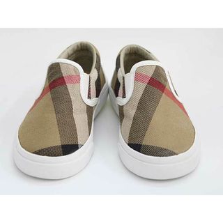 バーバリー(BURBERRY)の【新入荷!】新品 未使用品▼バーバリー/BURBERRY▼15.5cm(24)  スリッポン/シューズ/靴 ベージュ×黒×赤 子供 キッズ kids  男の子 shoes 春夏秋冬 414042(スリッポン)