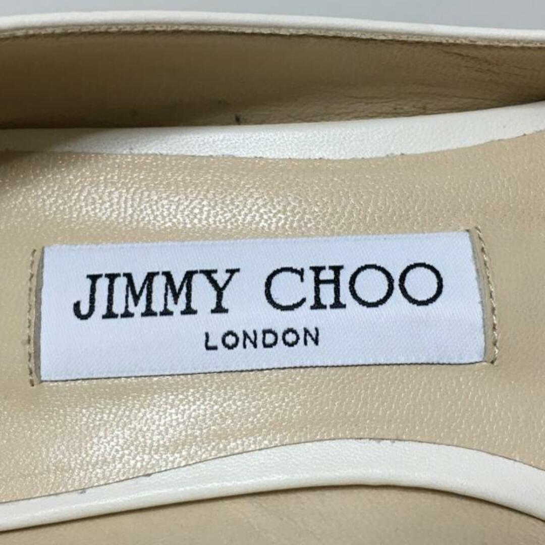 JIMMY CHOO(ジミーチュウ)のJIMMY CHOO(ジミーチュウ) フラットシューズ 37 レディース - 白×黒 リボン レザー レディースの靴/シューズ(その他)の商品写真